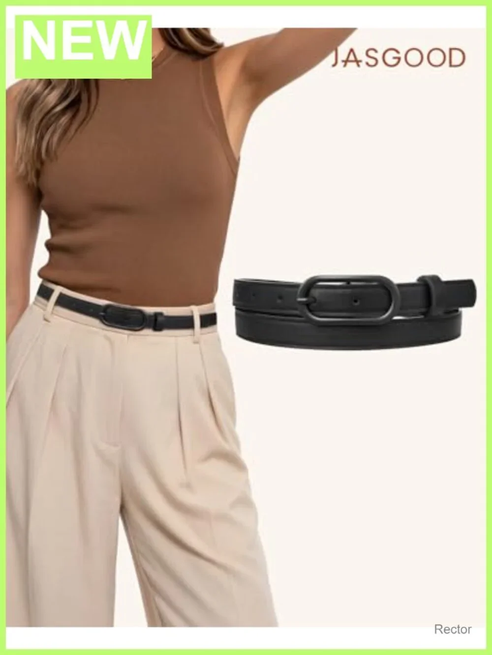 Women's Skinny PU Leather Belt with Oval Buckle 0.7